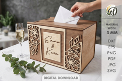 Wedding Card Box Laser Cut. Wedding Money Box SVG Product Image 1