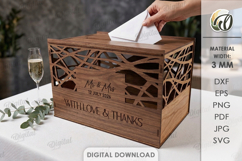 Wedding Card Box Laser Cut. Wedding Money Box SVG Product Image 1