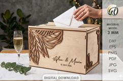 Wedding Card Box Laser Cut. Wedding Money Box SVG Product Image 1