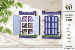 3D Wooden Window Ornament Lasercut. Home decor SVG Product Image 1