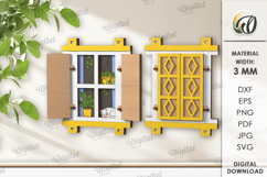 3D Wooden Window Ornament Lasercut. Home decor SVG Product Image 1