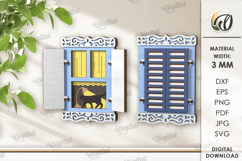 3D Wooden Window Ornament Lasercut. Home decor SVG Product Image 1