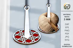 Wooden Wrist Yarn Holder Laser Cut. Knitters SVG Product Image 1