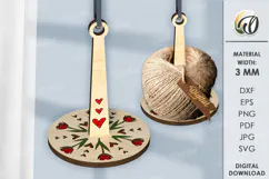 Wooden Wrist Yarn Holder Laser Cut. Knitters SVG Product Image 1