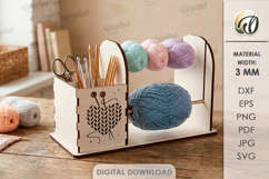 Yarn Holder For Crocheting Laser Cut. Knitting Organizer SVG Product Image 1