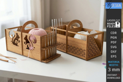 Yarn Organizer Box Laser Cut | Knitting and Crochet | Craft Product Image 1