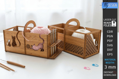Yarn Organizer Box Laser Cut | Knitting and Crochet | Craft Product Image 1
