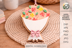 3D Mother's Day Gift Laser Cut. Hanging Ornament SVG Product Image 1