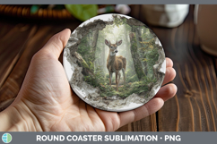 GorgeousWoodland 3D Hole Round Coaster design.