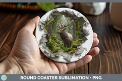 GorgeousWoodland 3D Hole Round Coaster design.
