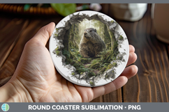 GorgeousWoodland 3D Hole Round Coaster design.