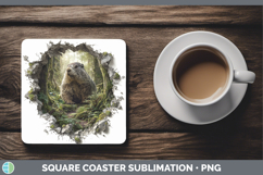 GorgeousWoodland 3D Hole Square Coaster design.