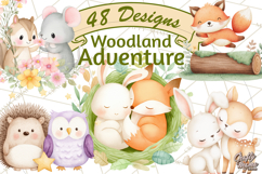 Woodland Nursery Clipart, Pastel Forest Animals PNG Product Image 1