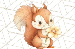Woodland Nursery Clipart, Pastel Forest Animals PNG Product Image 4