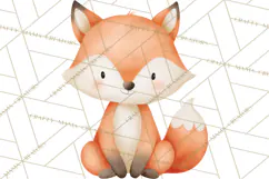 Woodland Nursery Clipart, Pastel Forest Animals PNG Product Image 5