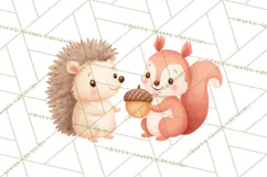 Woodland Nursery Clipart, Pastel Forest Animals PNG Product Image 2