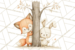 Woodland Nursery Clipart, Pastel Forest Animals PNG Product Image 3