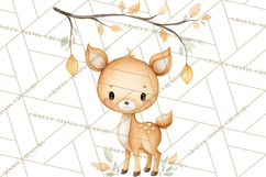 Woodland Nursery Clipart, Pastel Forest Animals PNG Product Image 4