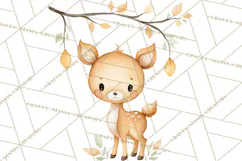 Woodland Nursery Clipart, Pastel Forest Animals PNG Product Image 4