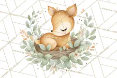 Woodland Nursery Clipart, Pastel Forest Animals PNG Product Image 5