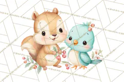 Woodland Nursery Clipart, Pastel Forest Animals PNG Product Image 2
