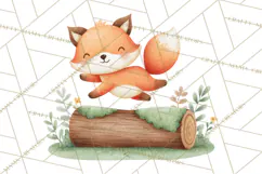 Woodland Nursery Clipart, Pastel Forest Animals PNG Product Image 3