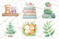 Woodland Nursery Clipart, Pastel Forest Animals PNG Product Image 3