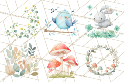 Woodland Nursery Clipart, Pastel Forest Animals PNG Product Image 5