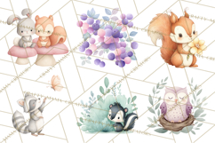 Woodland Nursery Clipart, Pastel Forest Animals PNG Product Image 6