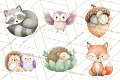 Woodland Nursery Clipart, Pastel Forest Animals PNG Product Image 7