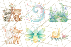 Woodland Nursery Clipart, Pastel Forest Animals PNG Product Image 9