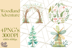 Woodland Nursery Clipart, Pastel Forest Animals PNG Product Image 1