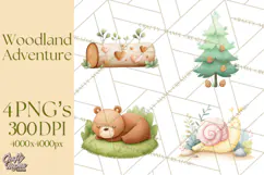Woodland Nursery Clipart, Pastel Forest Animals PNG Product Image 1