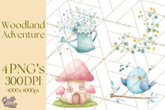 Woodland Nursery Clipart, Pastel Forest Animals PNG Product Image 1