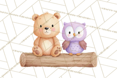 Woodland Nursery Clipart, Pastel Forest Animals PNG Product Image 4