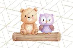 Woodland Nursery Clipart, Pastel Forest Animals PNG Product Image 4