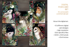 Christmas Woodland Animals Postcard Set Product Image 7