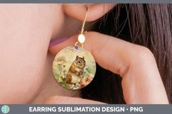 GorgeousWoodland Animals Round Earrings design.