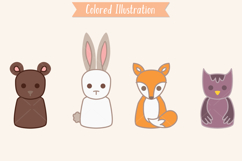 Color Woodland Animal, Forest Critter, Fox, Bear, Owl, Bunny Product Image 2