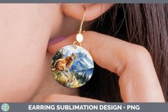 GorgeousWoodland Animals Round Earrings design.