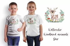 Watercolor deer and beautiful wreath PNG for sublimation Product Image 3