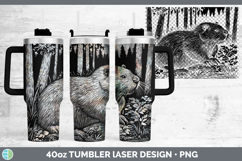 GorgeousWoodland Animals Etch Laser 40oz Tumbler design.