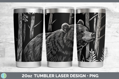 GorgeousWoodland Animals Etch Laser 20oz Tumbler design.
