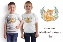 Watercolor fox and beautiful wreath PNG for sublimation Product Image 3