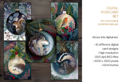 Animals In Christmas Baubles Postcard Set Product Image 7