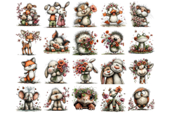 Woodland Animals Spring Floral Clipart Product Image 2