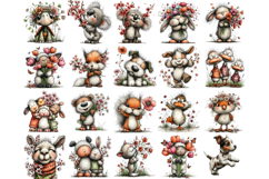 Woodland Animals Spring Floral Clipart Product Image 3