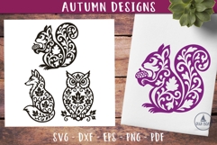 Woodland Autumn Animals SVG Silhouette