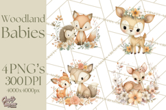 Soft Woodland Baby Clipart, Neutral Baby Shower PNG Product Image 1