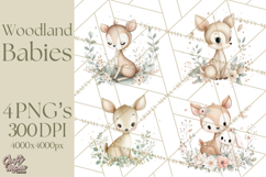 Soft Woodland Baby Clipart, Neutral Baby Shower PNG Product Image 1